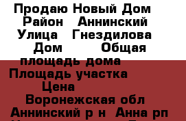 Продаю Новый Дом  › Район ­ Аннинский › Улица ­ Гнездилова › Дом ­ 55 › Общая площадь дома ­ 120 › Площадь участка ­ 1 000 › Цена ­ 3 000 000 - Воронежская обл., Аннинский р-н, Анна рп Недвижимость » Дома, коттеджи, дачи продажа   